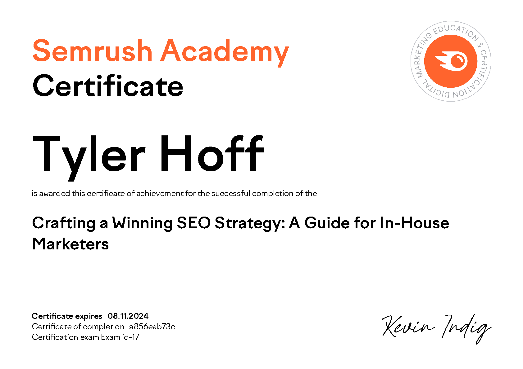 Crafting a Winning SEO Strategy Certification