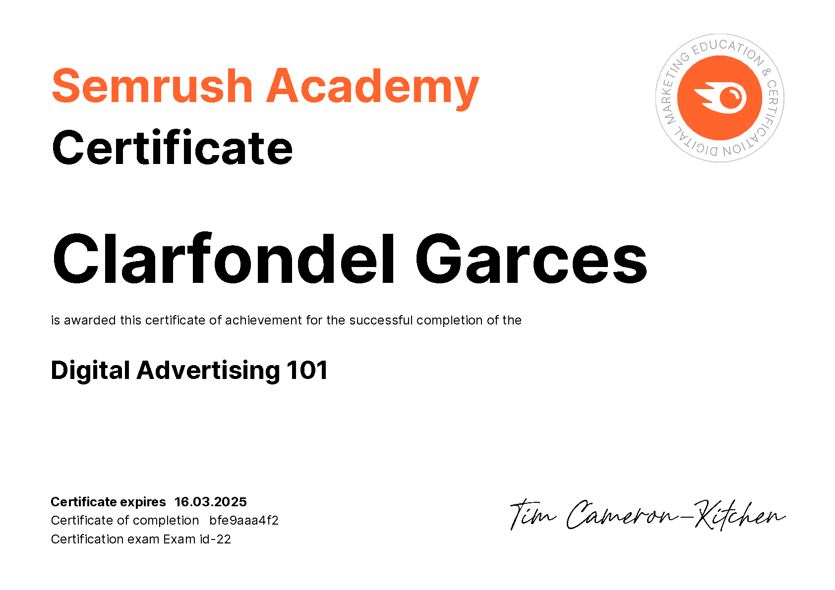 Digital Advertising 101 Certification Course