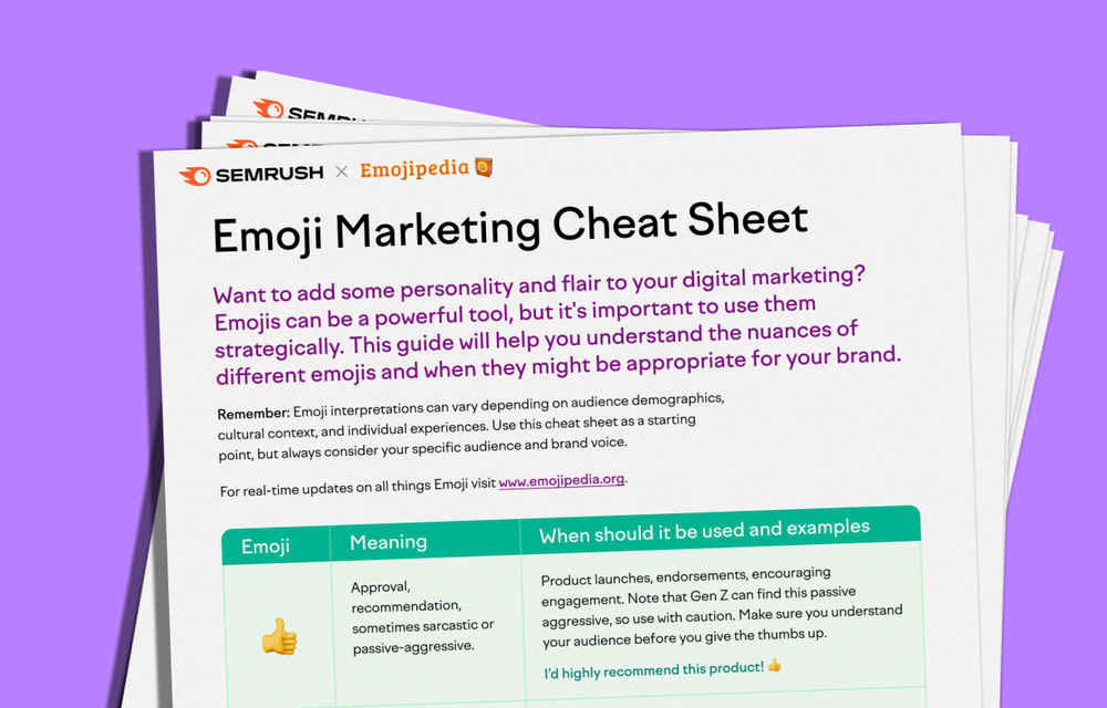 Semrush Academy: Emoji Marketing Cheat Sheet and Guide