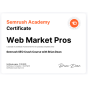Los Angeles, California, United States 营销公司 Web Market Pros 获得了 SEMRUSH Certified 奖项