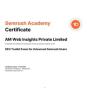 La agencia AM Web Insights Private Limited de Sahibzada Ajit Singh Nagar, Punjab, India gana el premio SEO Toolkit Exam for Advanced Semrush Users