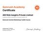 AM Web Insights Private Limited uit Sahibzada Ajit Singh Nagar, Punjab, India heeft Semrush Content Marketing Toolkit Course gewonnen
