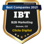Denver, Colorado, United States의 Clicta Digital Agency 에이전시는 IBT Best Companies 2021 for B2B Marketing 수상 경력이 있습니다