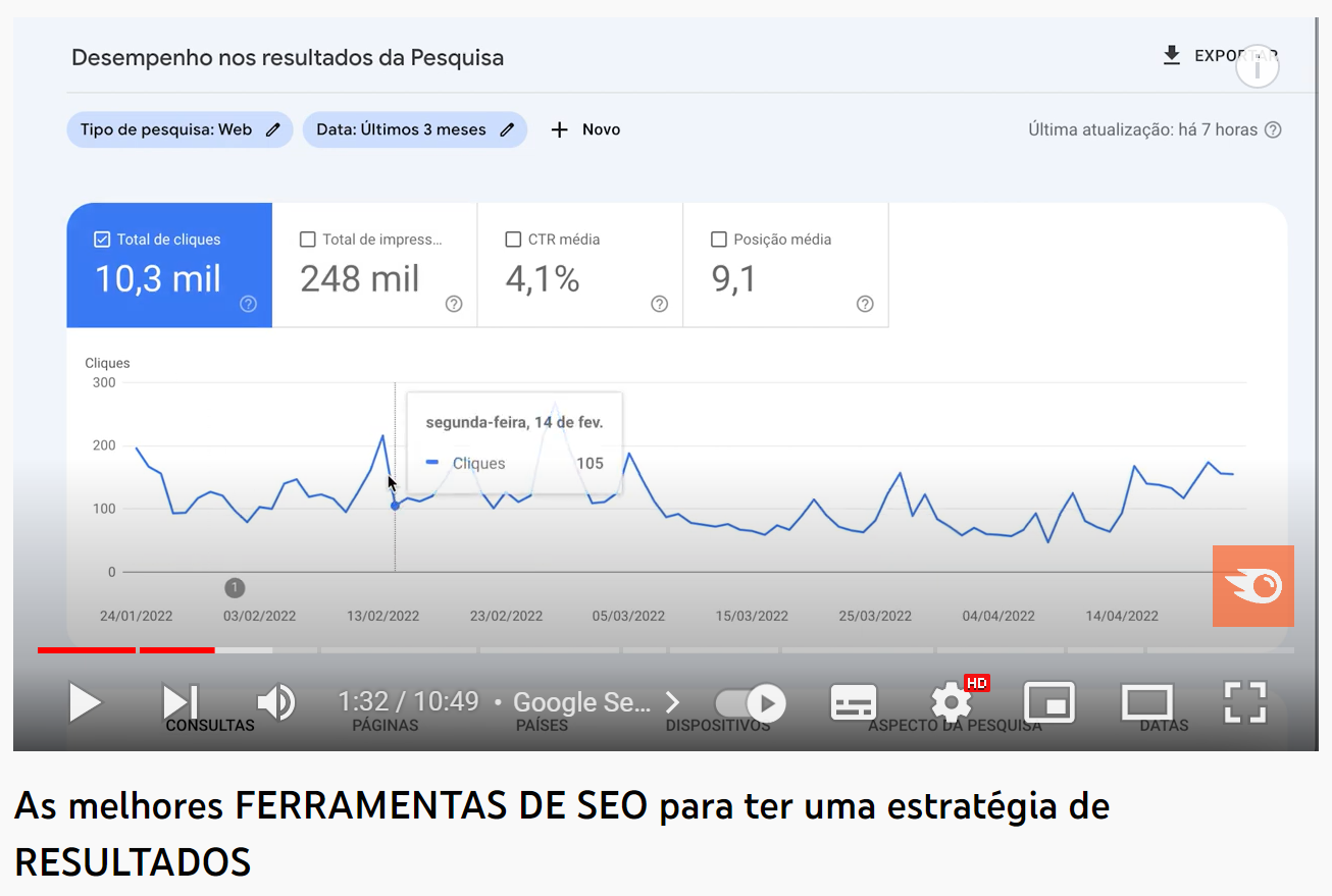 O que é produção de conteúdo? 9 dicas para criar textos incríveis 4 produção de conteúdo - exemplo de uso de captura de tela no conteúdo em vídeo