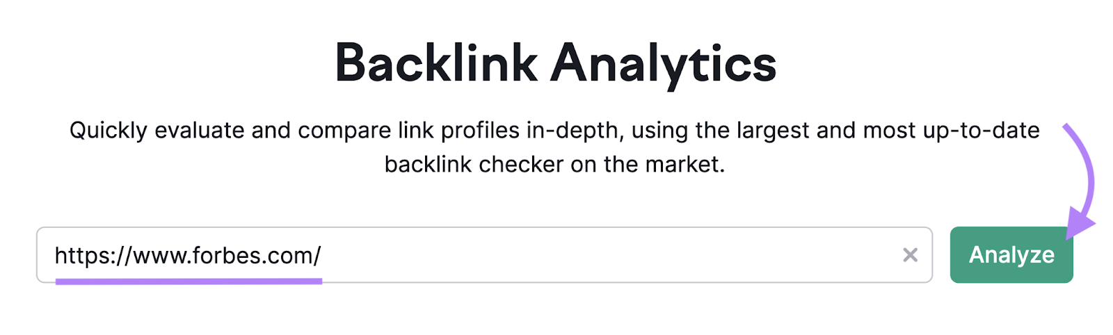 Search for forbes.com successful  Backlink Analytics tool