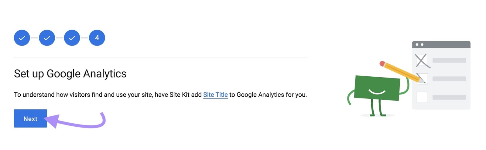 “Set up   Google Analytics" screen