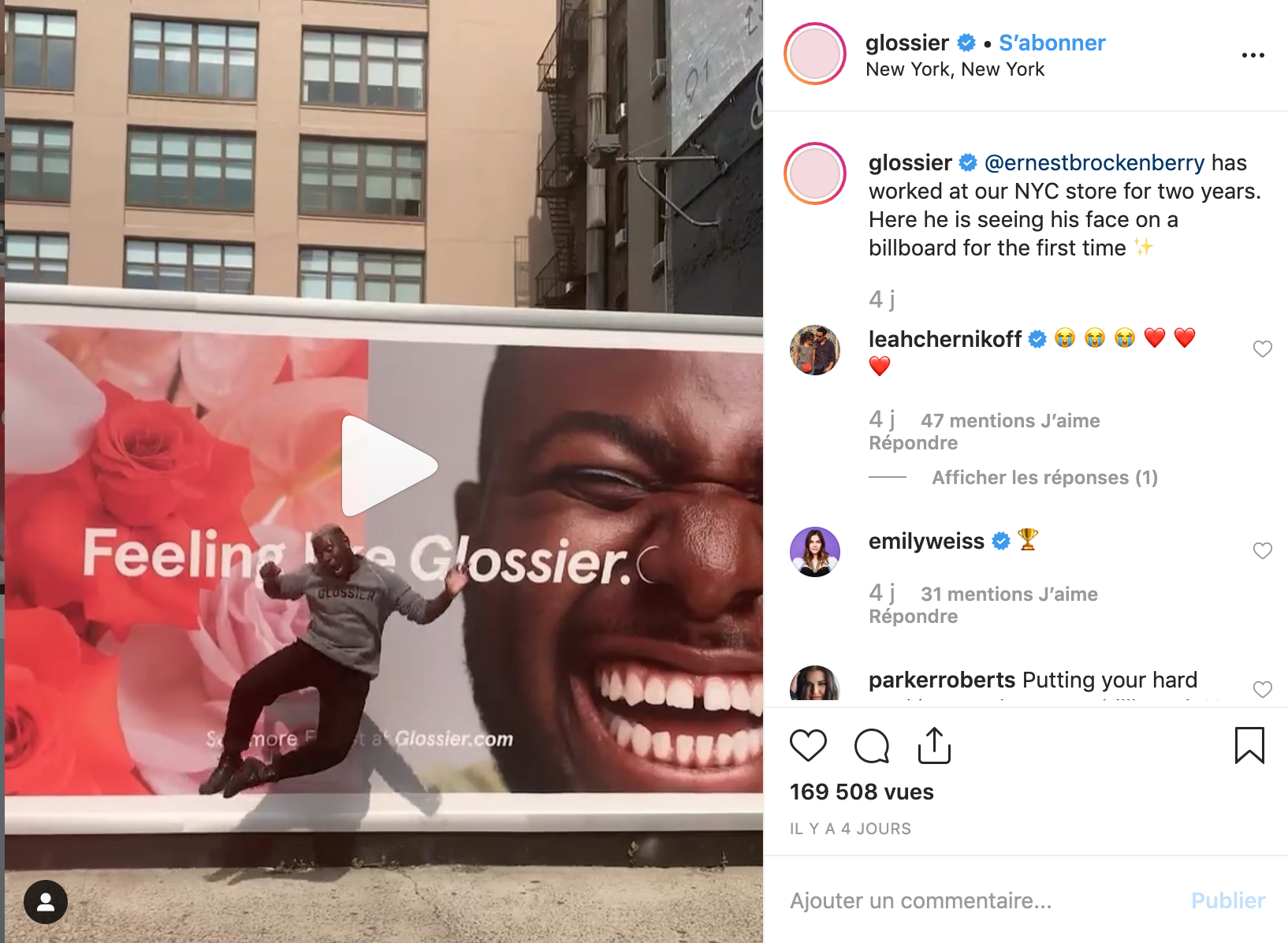 Une publication Instagram de Glossier