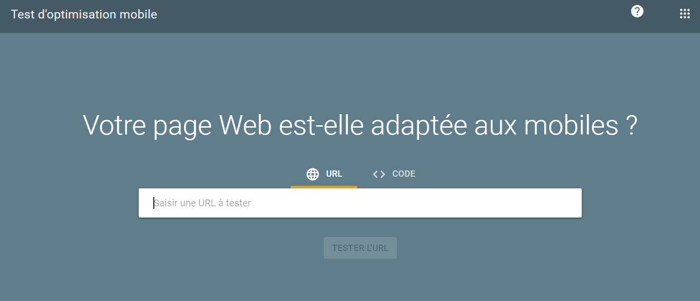 Test d'optimisation mobile de Google