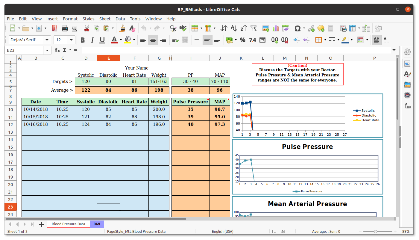 LibreOffice Calc's interface