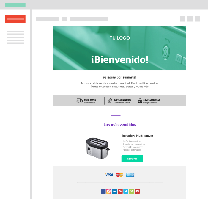 Plantilla de email de bienvenida