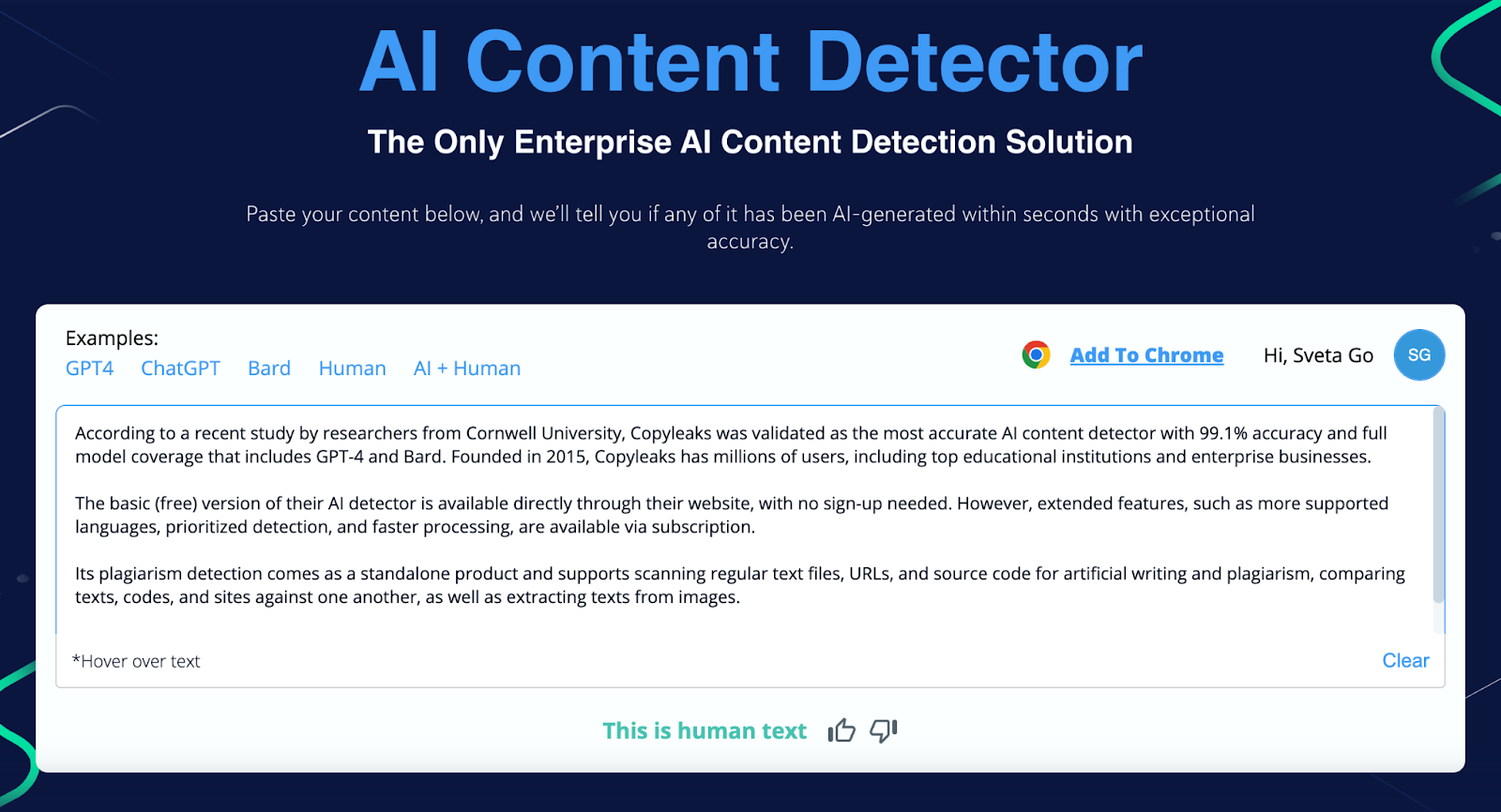 AI Content Detector - Copyleaks