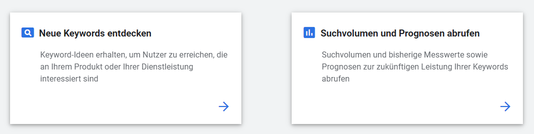 Google Ads Keyword-Planer: Neue Keywords entdecken