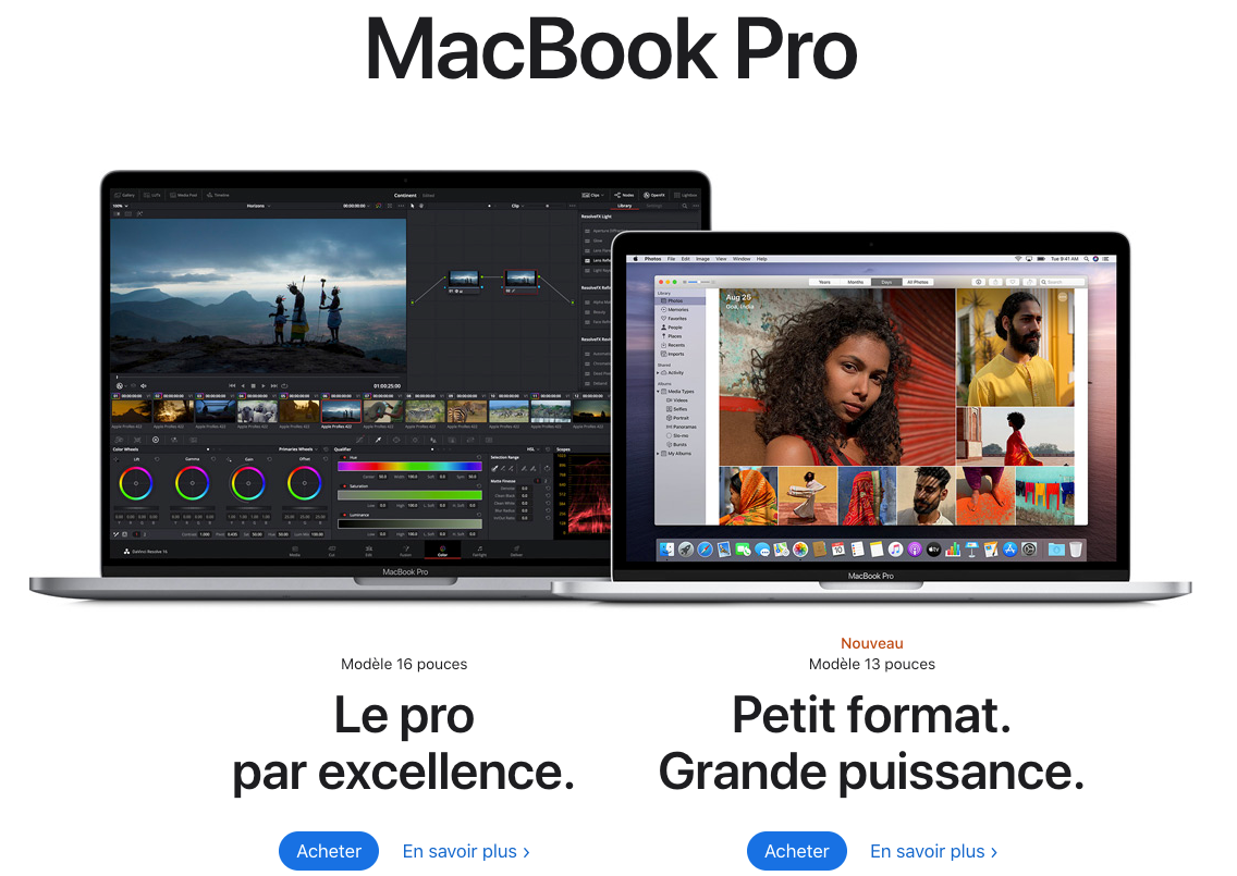 Page MacBook Pro SERP