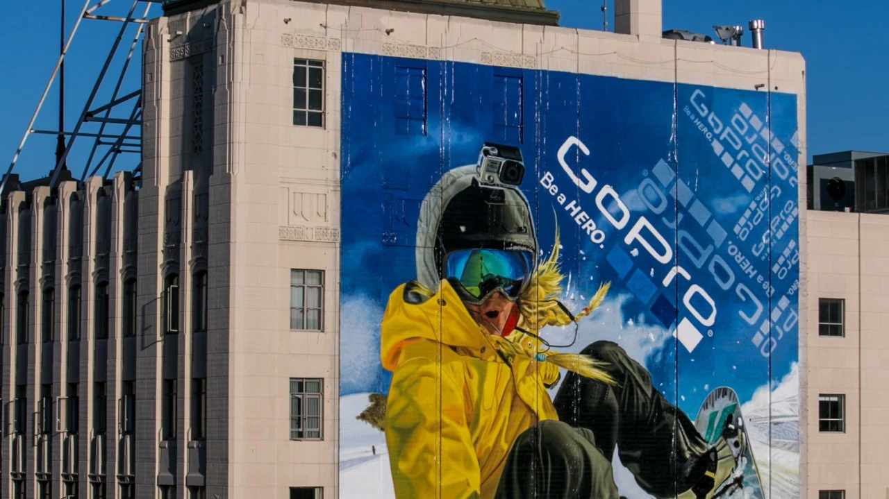 GoPro's "Be a Hero" campaign billboard