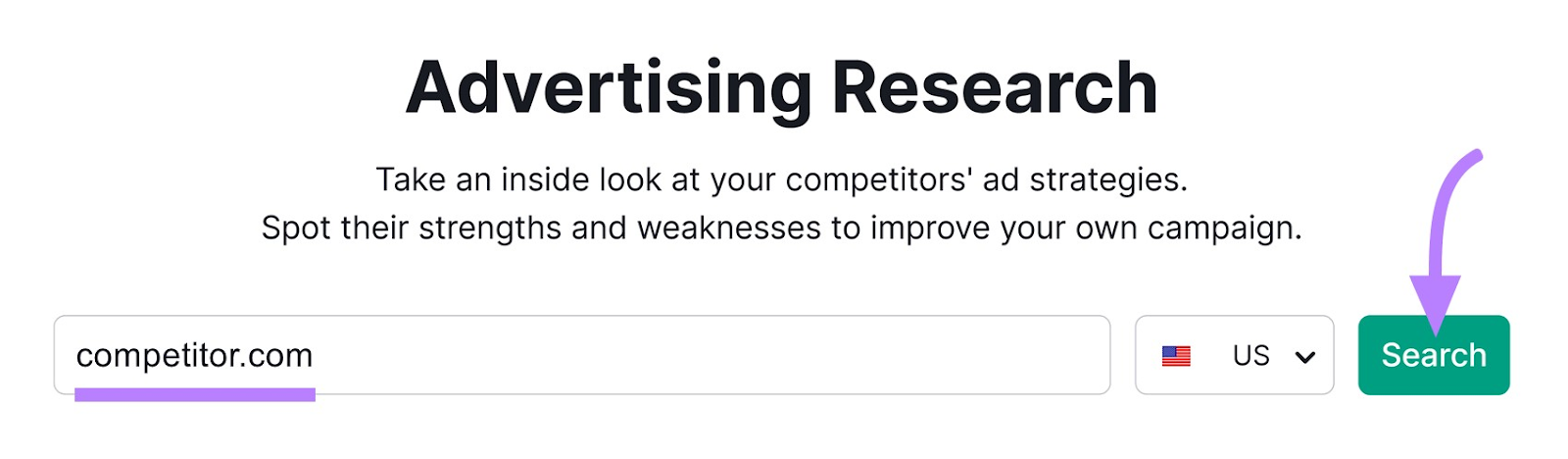 Advertising Research search bar