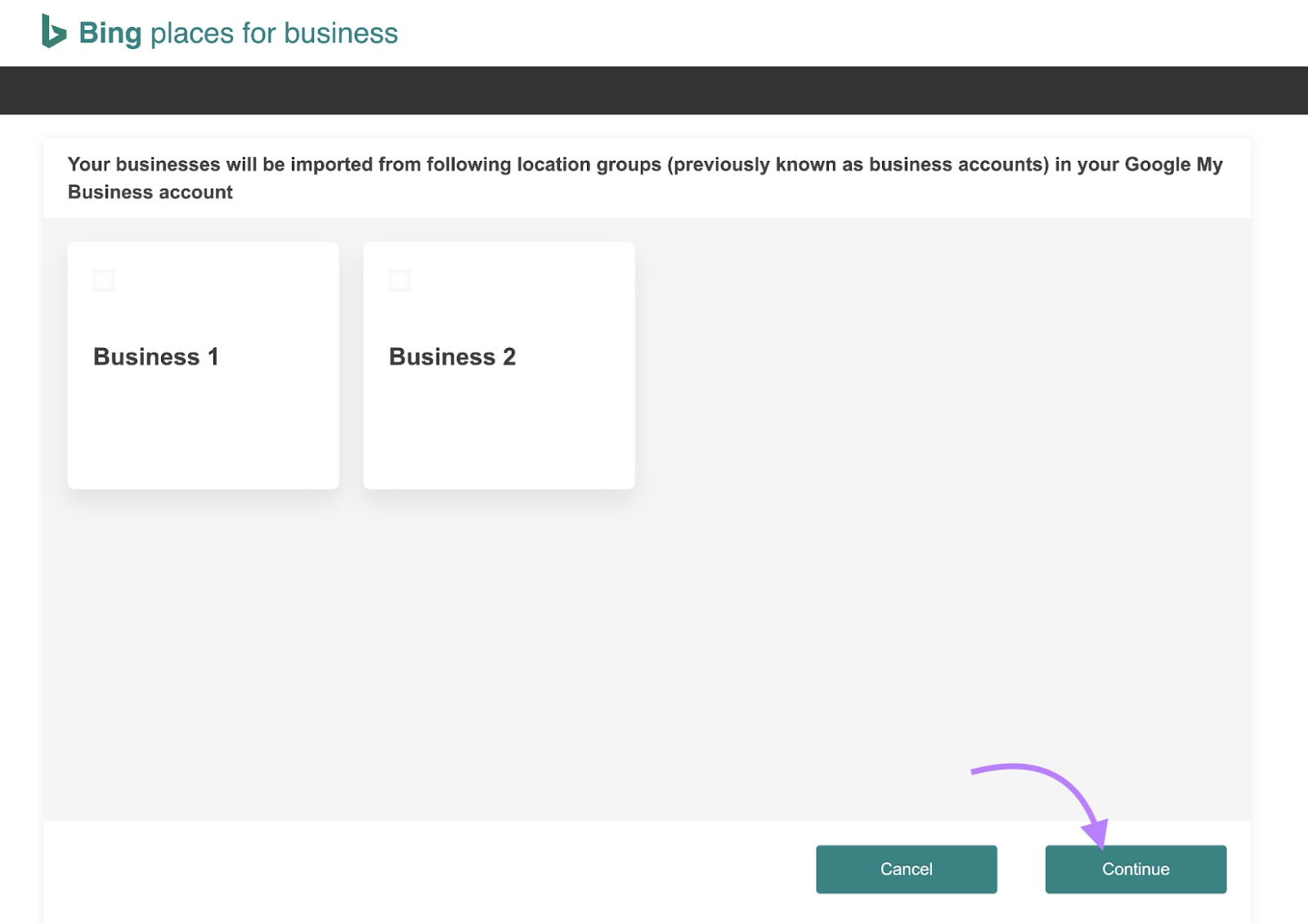import your business to Bing Places for Business
