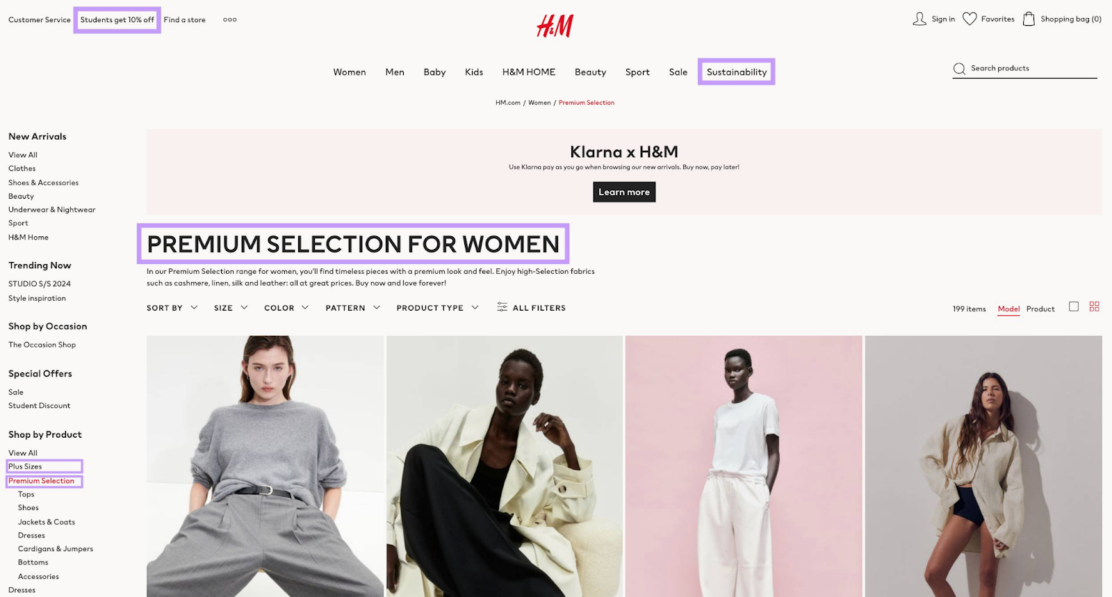 H&M’s premium postulation  for women