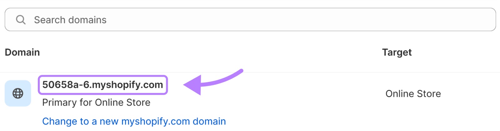 Shopify's store URL with the assigned number