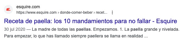 Ejemplo de una búsqueda normal en Google