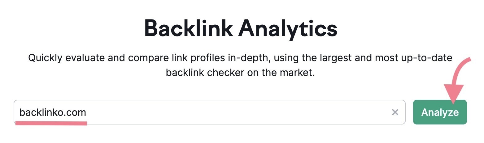 Backlink Analytics tool