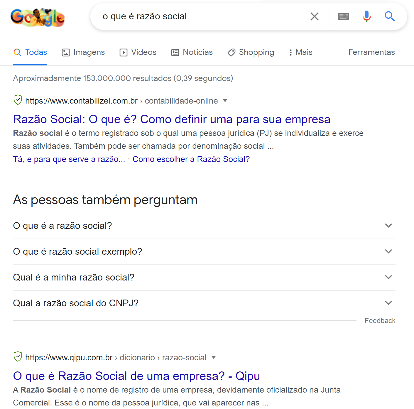 search engine marketing - exemplo serp sem anúncios