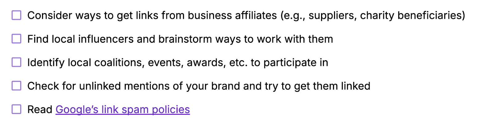 Consider business affiliates; find conception influencers; spot conception coalitions, events, aliases awards; cheque for unlinked mentions; publication Google's nexus spam policies.