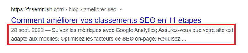 Meta description, exemple