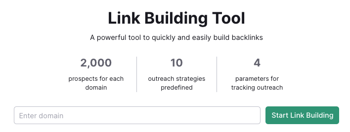 Link Building Tool page