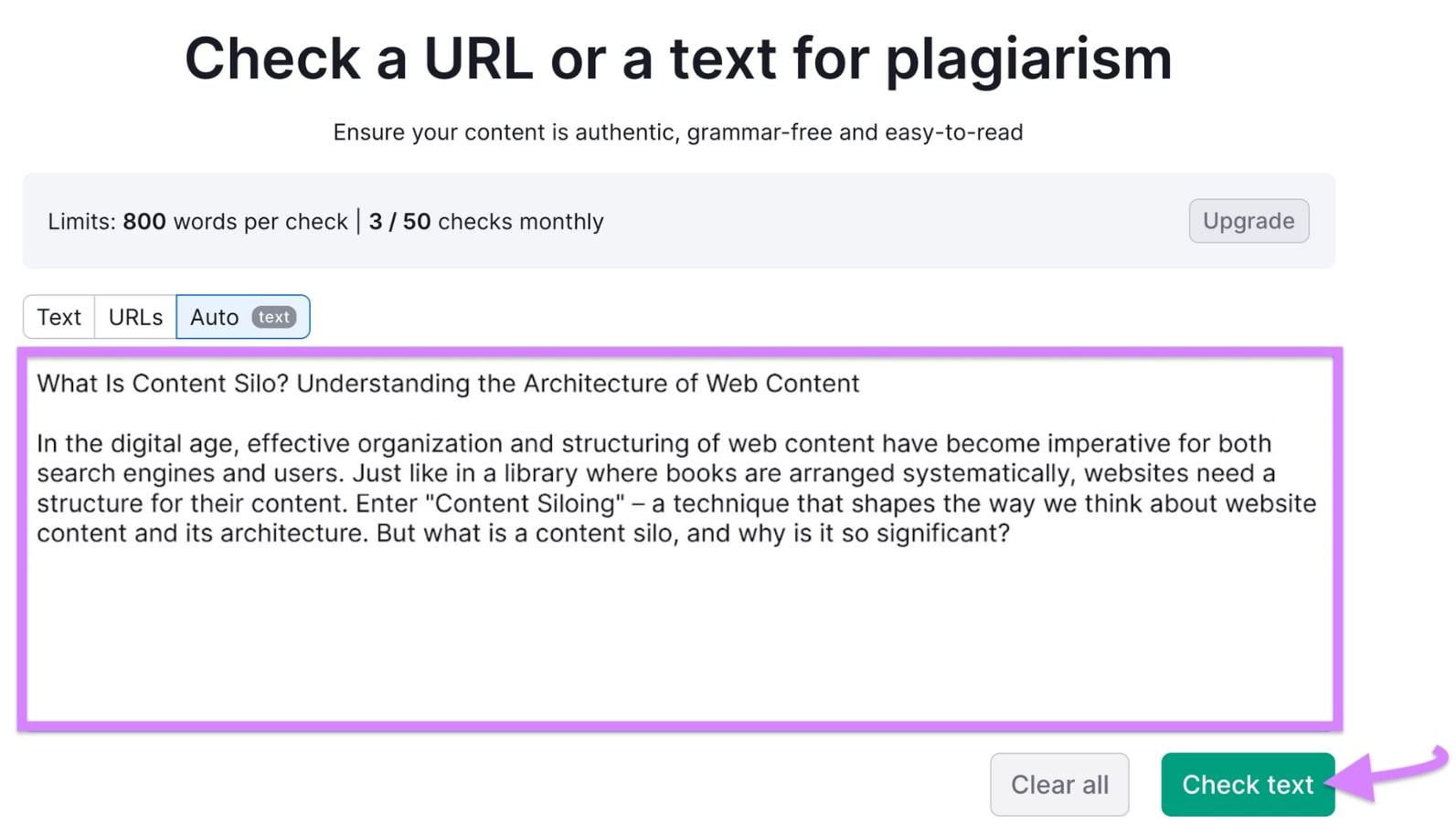 "Check a URL oregon  a substance   for plagiarism" container  successful  Plagiarism Checker