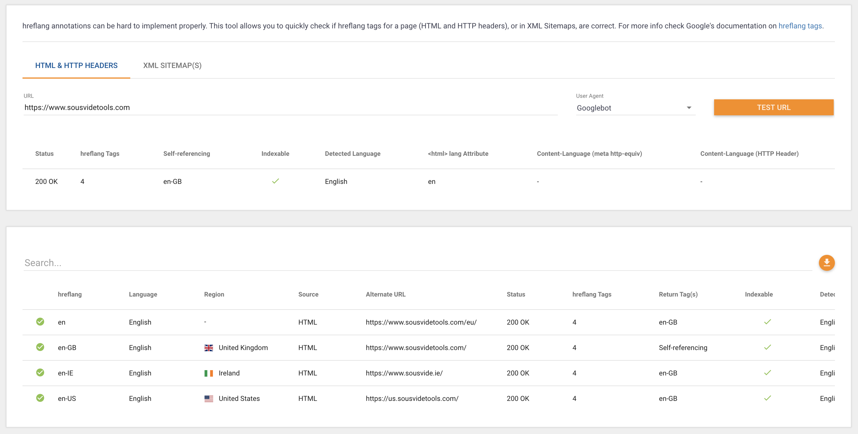 Merkle's hreflang testing tool