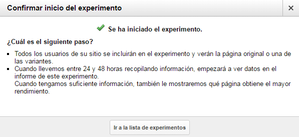 El experimento de Analytics ha empezado a ejecutarse