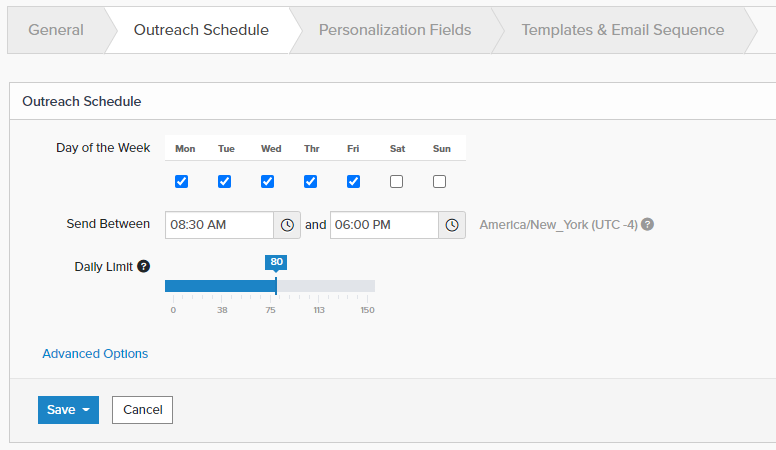 Setting your outreach docket   for emails successful  Pitchbox