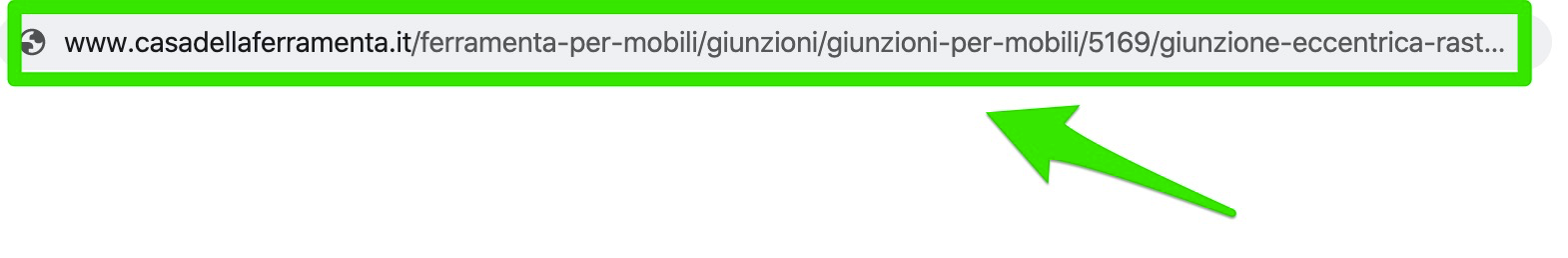 l'url della scheda prodotto di questo ecommerce non è ottimizzato seo