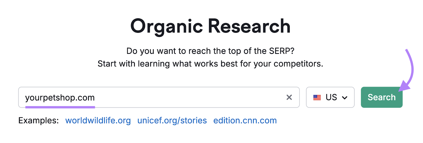 search for domain in Organic Research