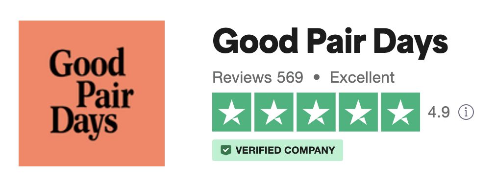 Good Pair Days’ rating on Trustpilot