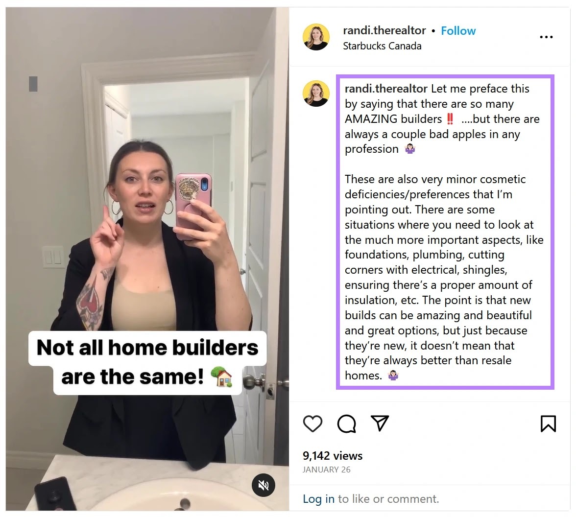 The "which home buyer are you?" quiz on Instagram