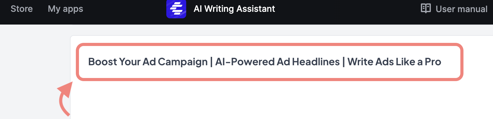 AI generated advertisement  headlines highlighted