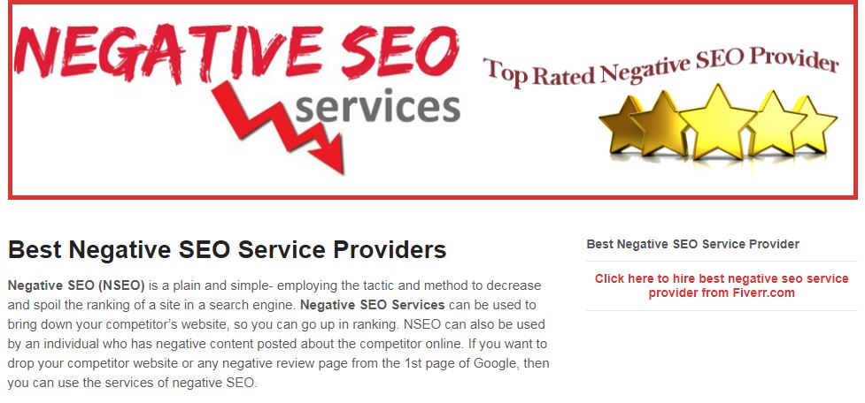 Negative SEO provider