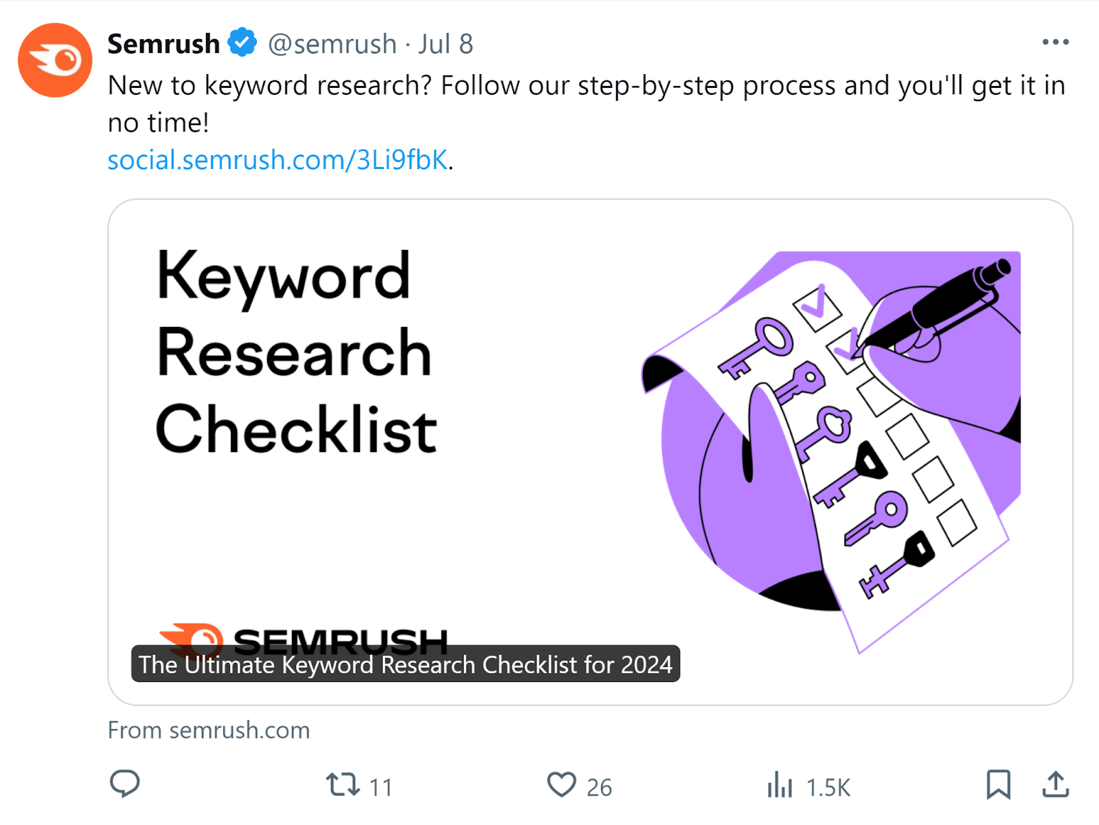 Semrush station  connected  x.com sharing keyword probe   blog post