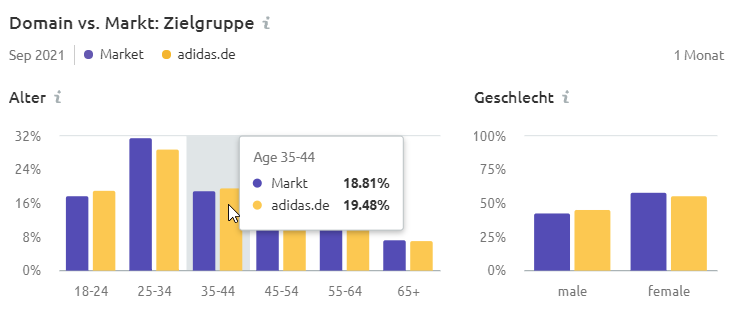 Market Explorer - Markt vs. ausgewählte Domains: Zielgruppe