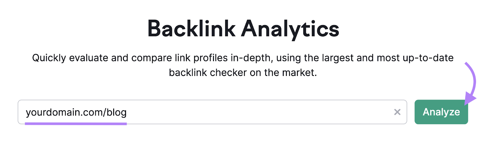 Backlink Analytics tool search bar