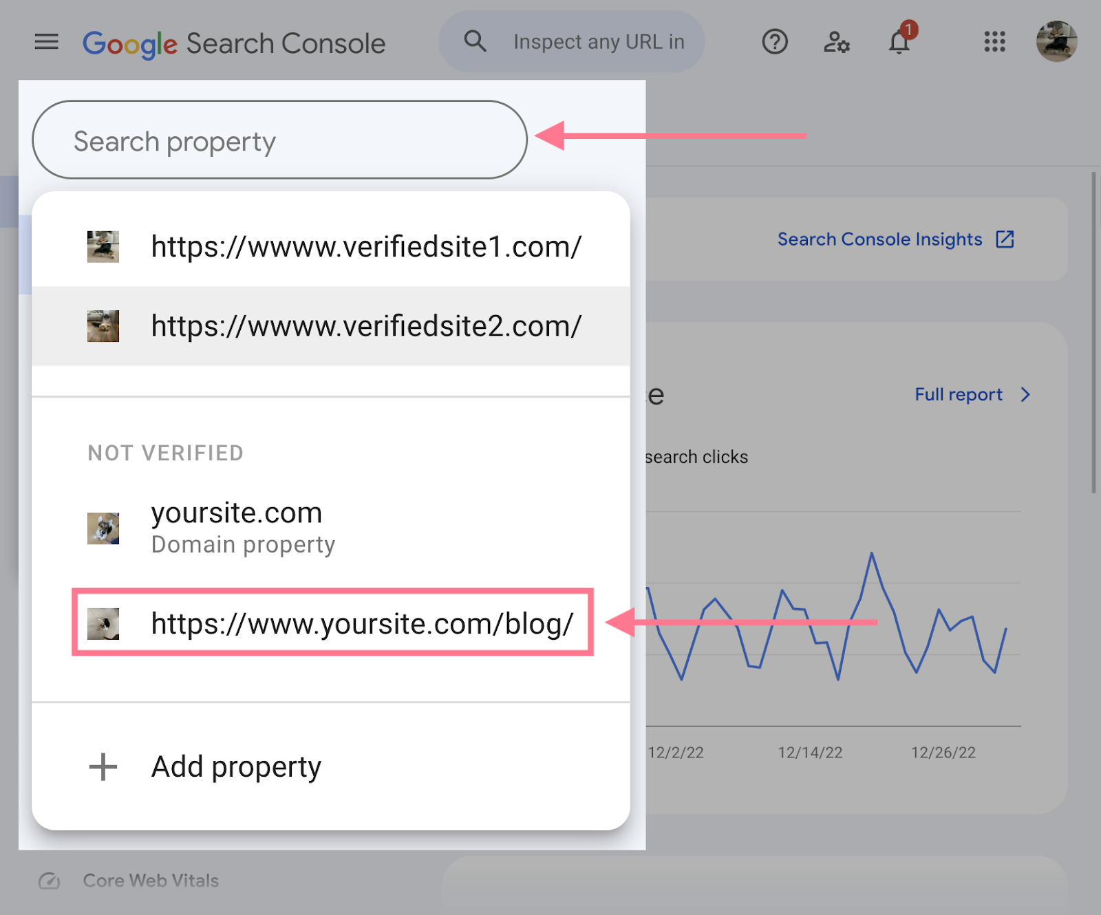 choose the unverified property