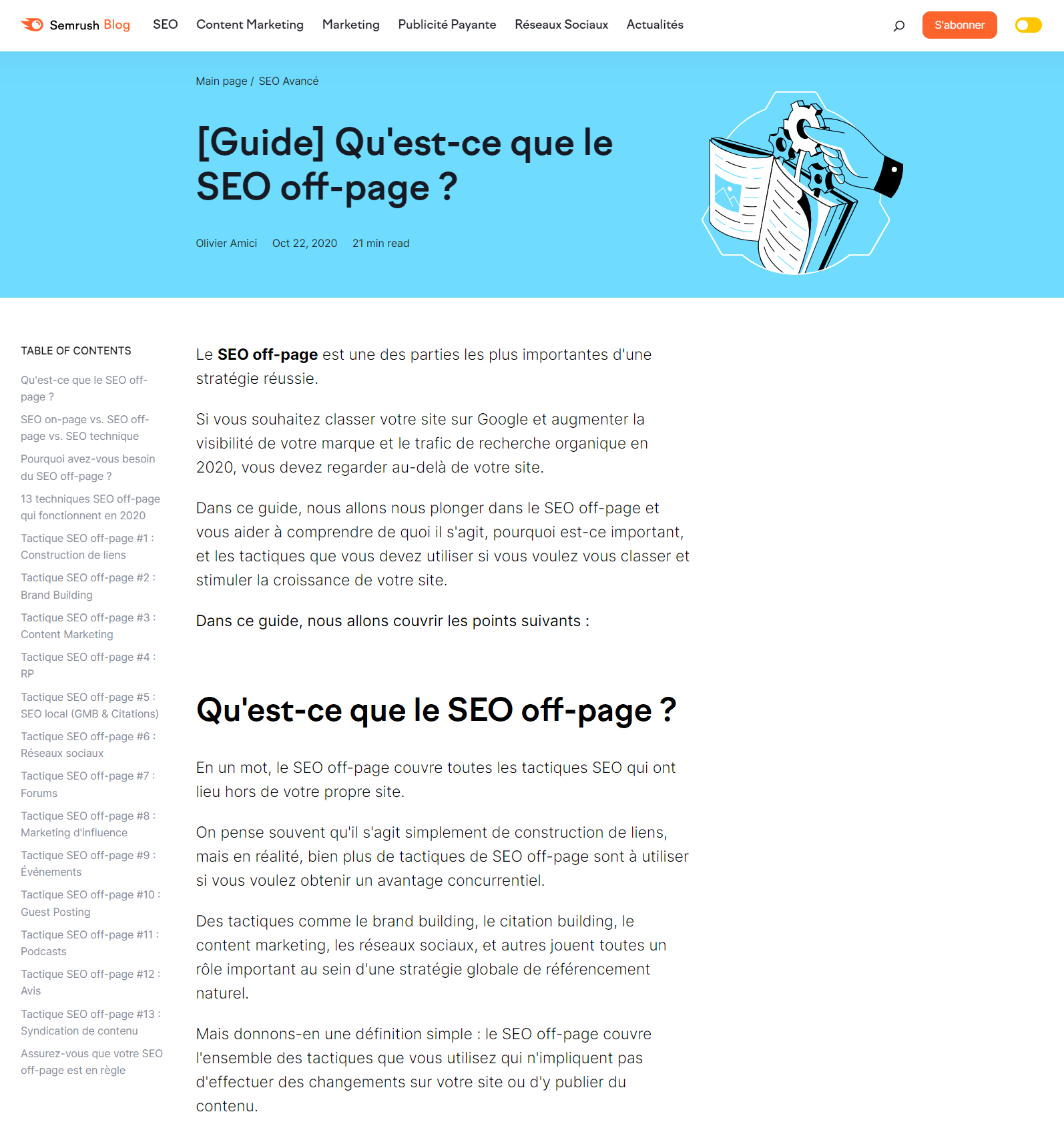 Semrush guide cluster qu'est-ce que le seo off-page