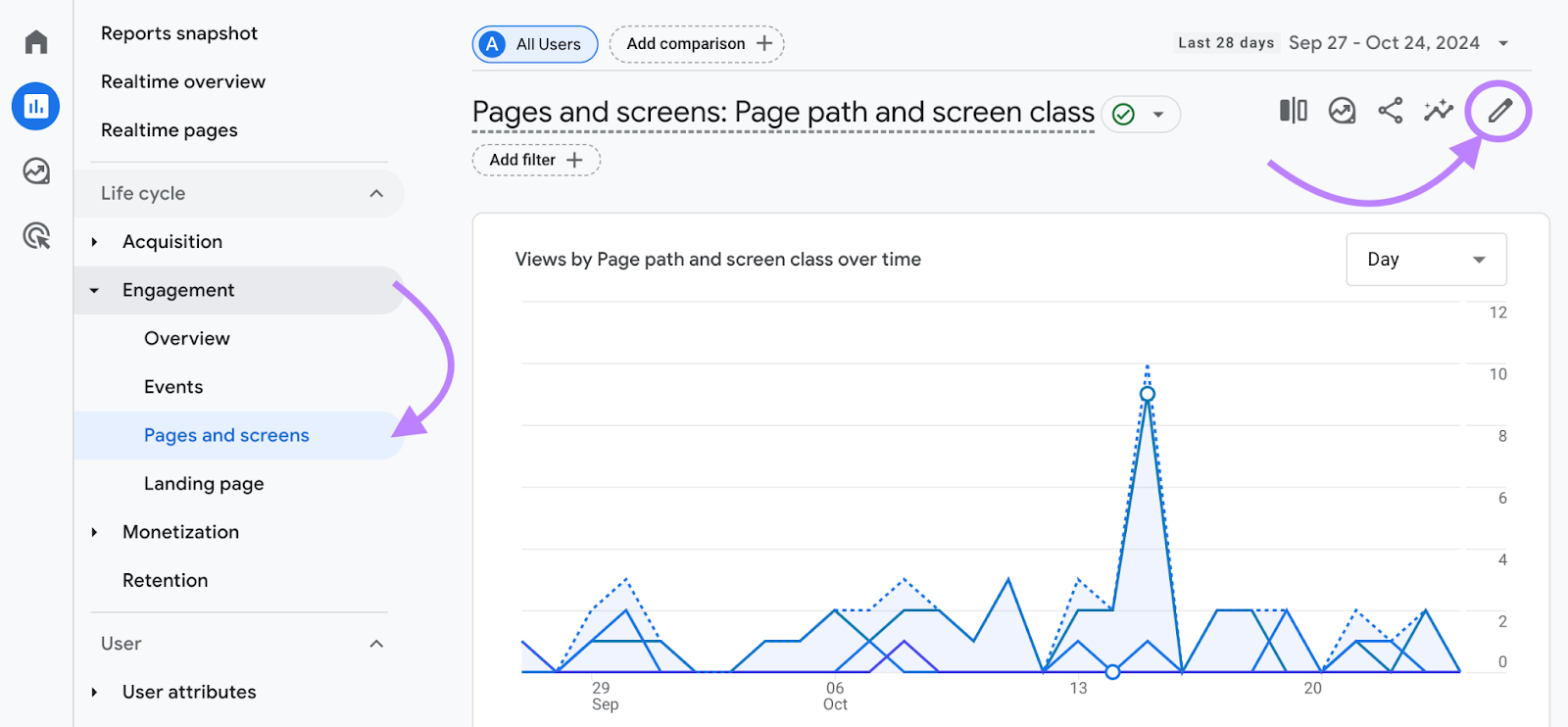 navigate to pages and screens