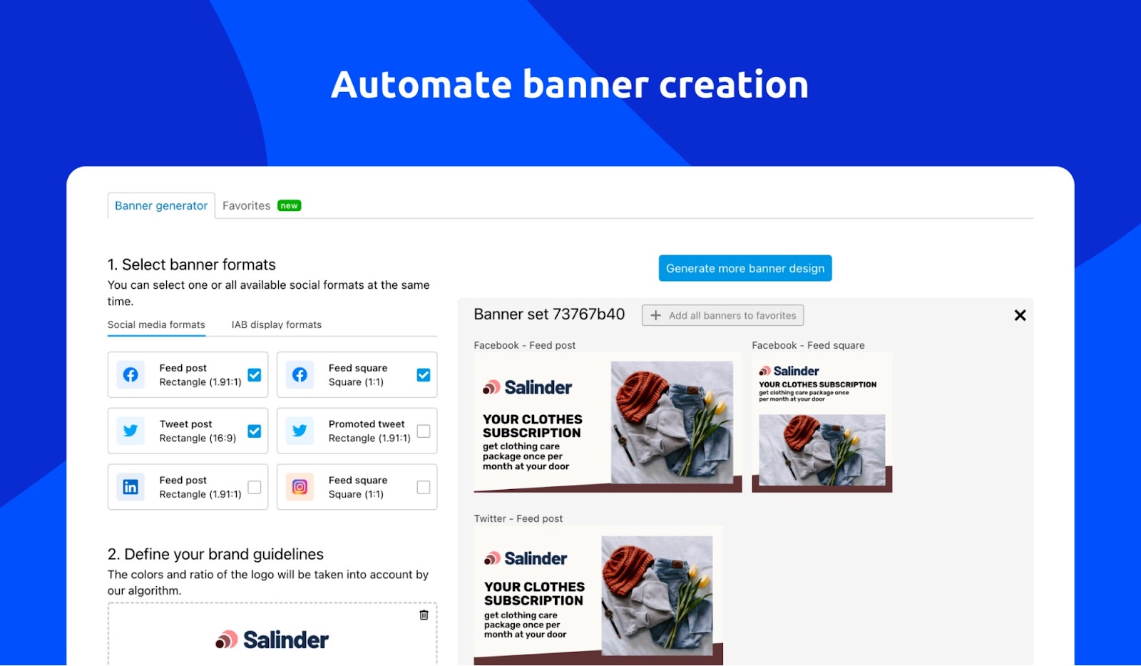 Semrush’s Instant Banner Generator tool