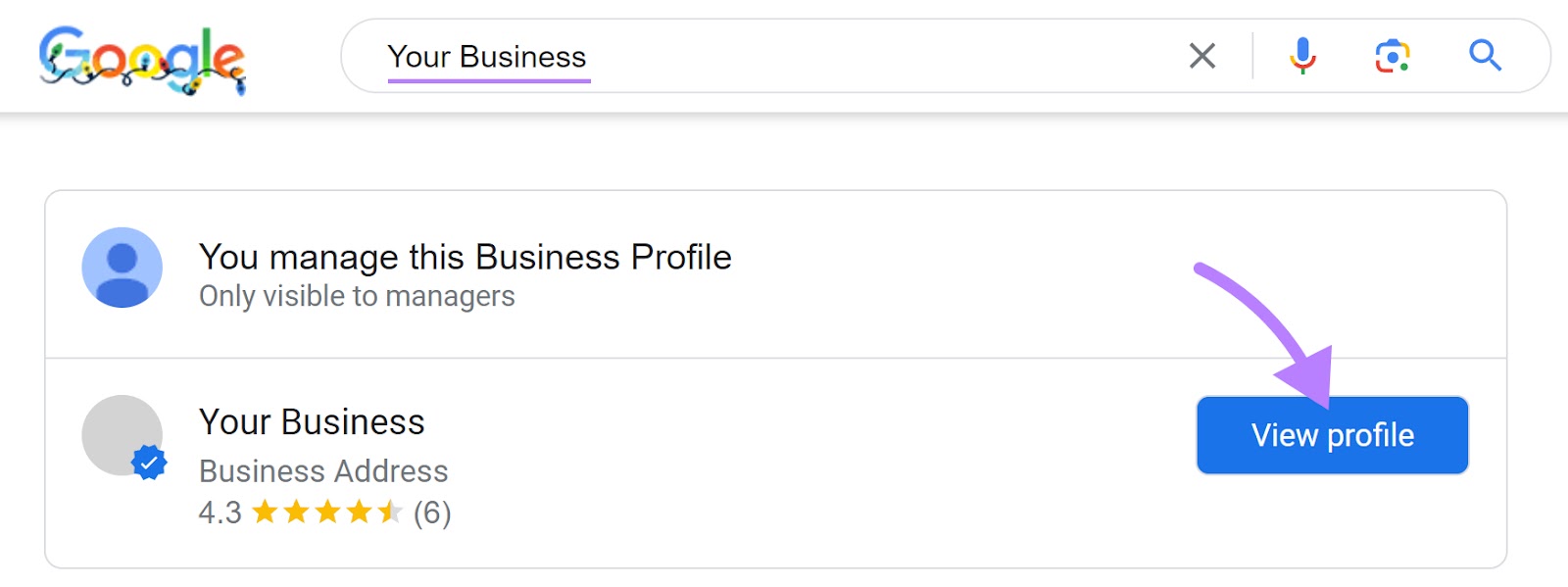 View Google My Business profile
