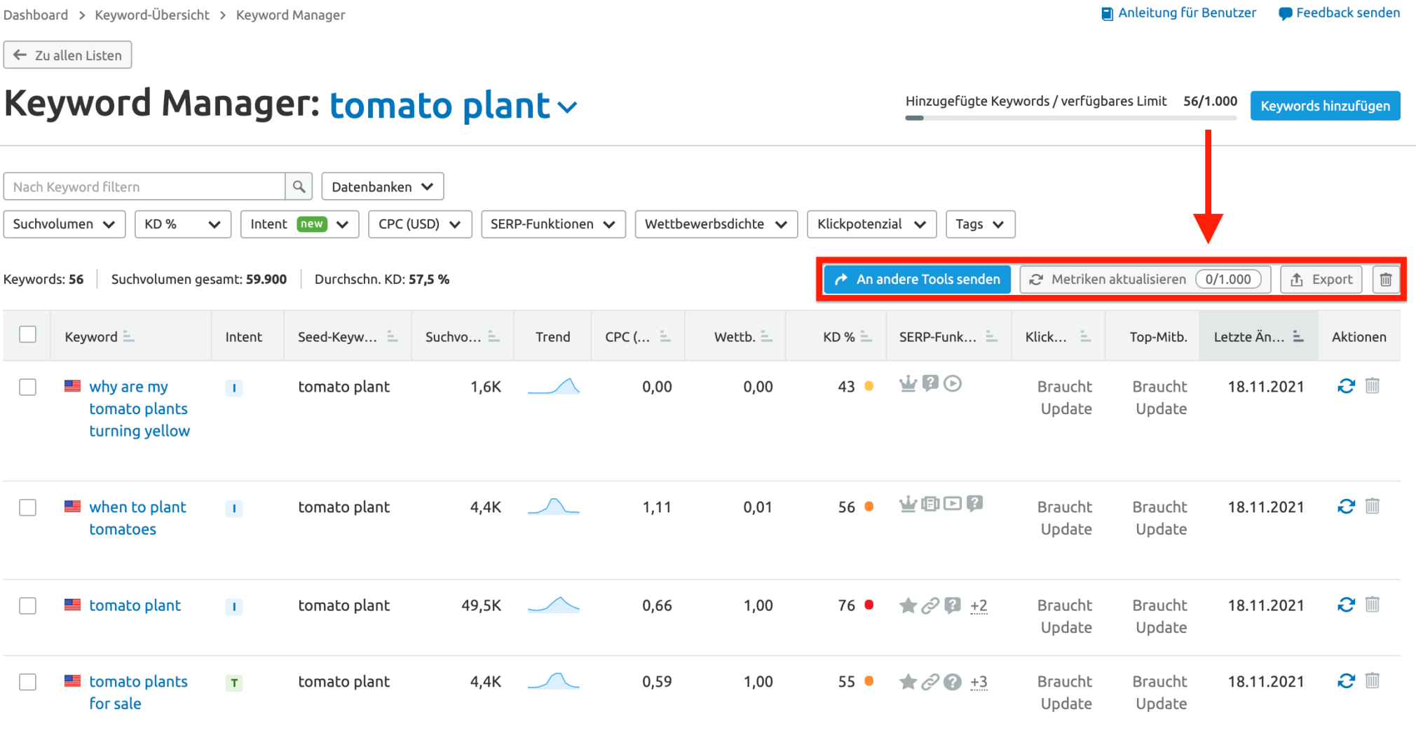 Semrush Keyword Strategy Builder Beispiel