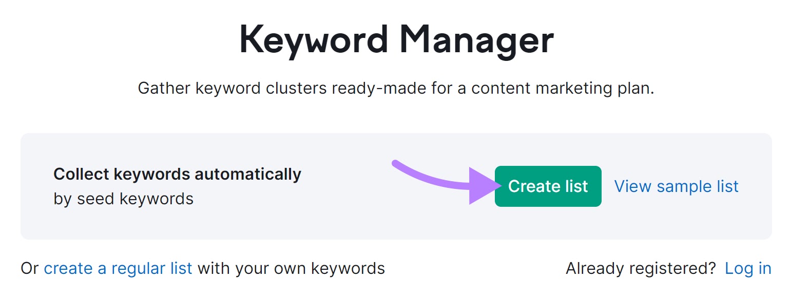Keyword Manager tool