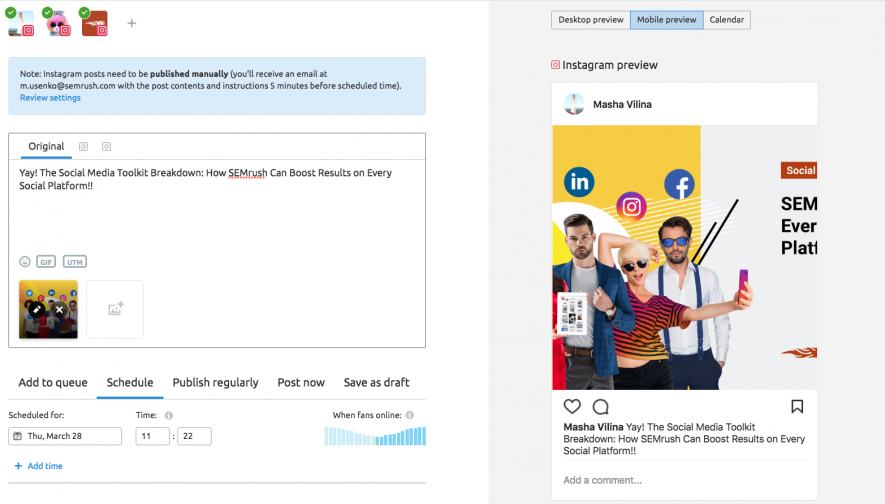 semrush for instagram