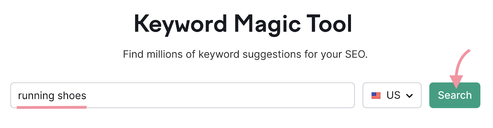Keyword Magic Tool running shoes search